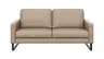 Sofa Enna - 3-Sitzer, Armlehne A, Leder, Taupe, Kufe, Schwarz