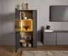 Vitrine Estana - inkl. Beleuchtung, Eiche massiv, anthrazit