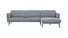 Ecksofa Estrela - 2,5-Sitzer mit Longchair rechts inkl. Rücken-/Armlehne/Sitztiefe verstellbar und Relaxfunktion (motorisch), Stoff, Grau