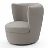 Sessel Cativa -  drehbar, Stoff, Graubeige