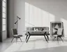 Esstisch Paccino I T - LB ca. 180x90 cm, Marmoroptik grau, Schwarz