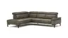 Ecksofa Hudson - Ecke links mit 2,5-Sitzer inkl. Kopfteil verstellbar, Leder, Braungrün