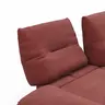 Sofa Lucero - 2,5-Sitzer inkl. Rückenlehne/Armlehne/Sitztiefe verstellbar und drehbares Sitzelement, Leder, Weinrot