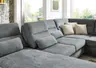 Wohnlandschaft - Longchair links mit 2,5-Sitzer und Ecke rechts, inkl. Sitztiefe verstellbar, Stoff Grau