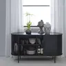 Sideboard - B ca. 140 cm, Eiche Furnier, Schwarz