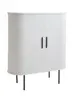 Highboard - B ca. 100 cm, Eiche Furnier, Weiß
