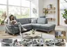 Ecksofa - 2,5-Sitzer mit Ecke rechts, Stoff, Eisengrau