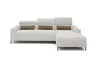 Ecksofa - 2-Sitzer mit Longchair rechts, Sitztiefe verstellbar motorisch/Kopfteil verstellbar, Stoff, Sand