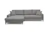 Ecksofa - Longchair links mit 3-Sitzer, Stoff, Grau