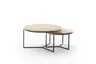 Couchtisch Joan 2- LBH ca. 58x58x33 cm, Asteiche massiv, Gestell schwarz
