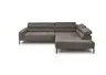 Ecksofa COLLEEN 2.0 - 2-Sitzer mit Ecke rechts, Kopfteil verstellbar, Feincord, Taupe