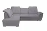 Ecksofa - Ecke links, 2-Sitzer inkl. Schlaffunktion und Bettkasten, verstellbare Kopfstützen, Stoff, Grau