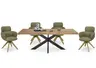 Armlehnstuhl MANJA - drehbar, Stoff, Braun