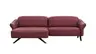 Ecksofa Bormio - Longchair links, 1,5-Sitzer inkl. Kopfteilverstellung, Leder, Weinrot