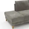 Sofa Stamford - Ecksofa 2-sitzig und Abschlusshocker links mit 3,5-Sitzer, Bogen rechts, Stoff, Anthrazit