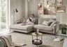 Ecksofa - Longchair links mit 1,5-Sitzer, Stoff, Sand