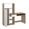 Schreibtisch - LB ca. 163x60 cm, Eiche Struktur Nachbildung, Weiß