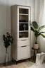 Vitrine - B ca. 60 cm, Sand, Schwarz
