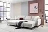 Ecksofa - Longchair links mit 3-Sitzer, Schlaffunktion, Stoff, Creme