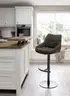 Barhocker MATTEA - drehbar, höhenverstellbar, Stoff, Dunkelbraun