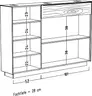 Schuhschrank - mit Beleuchtung, B ca. 160 cm, Anthrazit, Eiche massiv