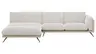 Ecksofa Valdemoro - Longchair mit 2,5-Sitzer rechts inkl. Rückenlehne verstellbar, Stoff, Creme
