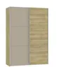 Schwebetürenschrank JOIN IT- B ca. 152 cm., Eiche Dekor, Glas, Braun, Matt