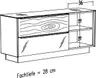 Unterschrank - mit Beleuchtung, B ca. 110 cm, Anthrazit, Eiche massiv