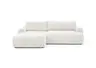 Ecksofa - Longchair links mit 2-Sitzer, Stoff,Offweiss