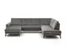 Wohnlandschaft - Longchair links, 2,5-Sitzer, Ecke rechts, Velour, Silbergrau