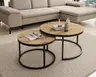 Couchtisch - 2er Set, Holzoptik, Schwarz matt