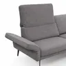 Ecksofa Estrela - 2,5-Sitzer mit Longchair rechts inkl. Rücken-/Armlehnen- und Sitztiefenverstellung, Stoff, Grau