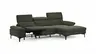 Ecksofa Felipa - 2,5-Sitzer mit Longchair rechts inkl. Armlehne verstellbar und Rückenlehne/Sitztiefe verstellbar (motorisch), Stoff, Dunkelgrün
