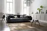Sofa Aprino 3 - 4-Sitzer XXL, Dickleder, schwarz, Armlehne Kissen