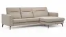 Ecksofa Rafaela 2.0 - 2,5-Sitzer mit Longchair rechts inkl. Kopfteilverstellung, Leder, Champagner