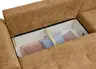 Ecksofa - Longchair links mit 2-Sitzer, Stoff, Goldfarben