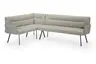 Eckbank - Stellfläche ca. 165x245 cm, Leder, Silbergrau
