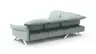 Ecksofa Bormio - Ecke links, 2,5-Sitzer inklusive Kopfteilverstellung, Leder, Jade