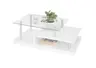 Couchtisch - LB ca. 110x60 cm, Glas, Edelstahloptik, Weiß Hochglanz