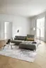 Ecksofa Comodo - 2-sitzer, Longchair rechts, Leder, Taupe
