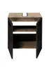 Waschbeckenunterschrank- B ca. 60 cm, Vintage Holz, Schwarz, Matt, Tiefzieh