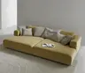 Megasofa Caruso - inklusive Kissen, Velour, Senfgelb