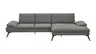 Ecksofa Collina - 2,5-Sitzer, Longchair rechts inkl. Sitztiefen- u. Armlehehnenverstellung, Stoff, Dunkelgrau