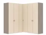 Eckschrank JOIN IT- B ca. 203 cm,  Nougat, Glas, Creme