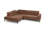 Ecksofa COLLEEN 2.0 - Ecke links mit 2-Sitzer, Kopfteil verstellbar, Feincord, Rost