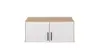 Aufsatzschrank RHONDA- B ca. 91 cm, Eiche Dekor, Weiß, Hochglanz