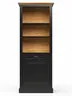 Bücherschrank Louisiana - teilmassiv, Schwarzgrau