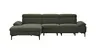 Ecksofa Felipa - Longchair links mit 2,5-Sitzer inkl. Armlehne verstellbar und Rückenlehne/Sitztiefe verstellbar (motorisch), Stoff, Dunkelgrün