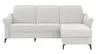 Ecksofa Canterbury - 2,5-Sitzer mit Longchair rechts, inkl. Relaxfunktion (motorisch) und Kopfteilverstellung, Stoff, Offwhite