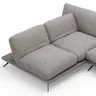 Ecksofa Valdemoro - Longchair mit 2,5-Sitzer rechts inkl. Rückenlehne verstellbar, Stoff, Grau